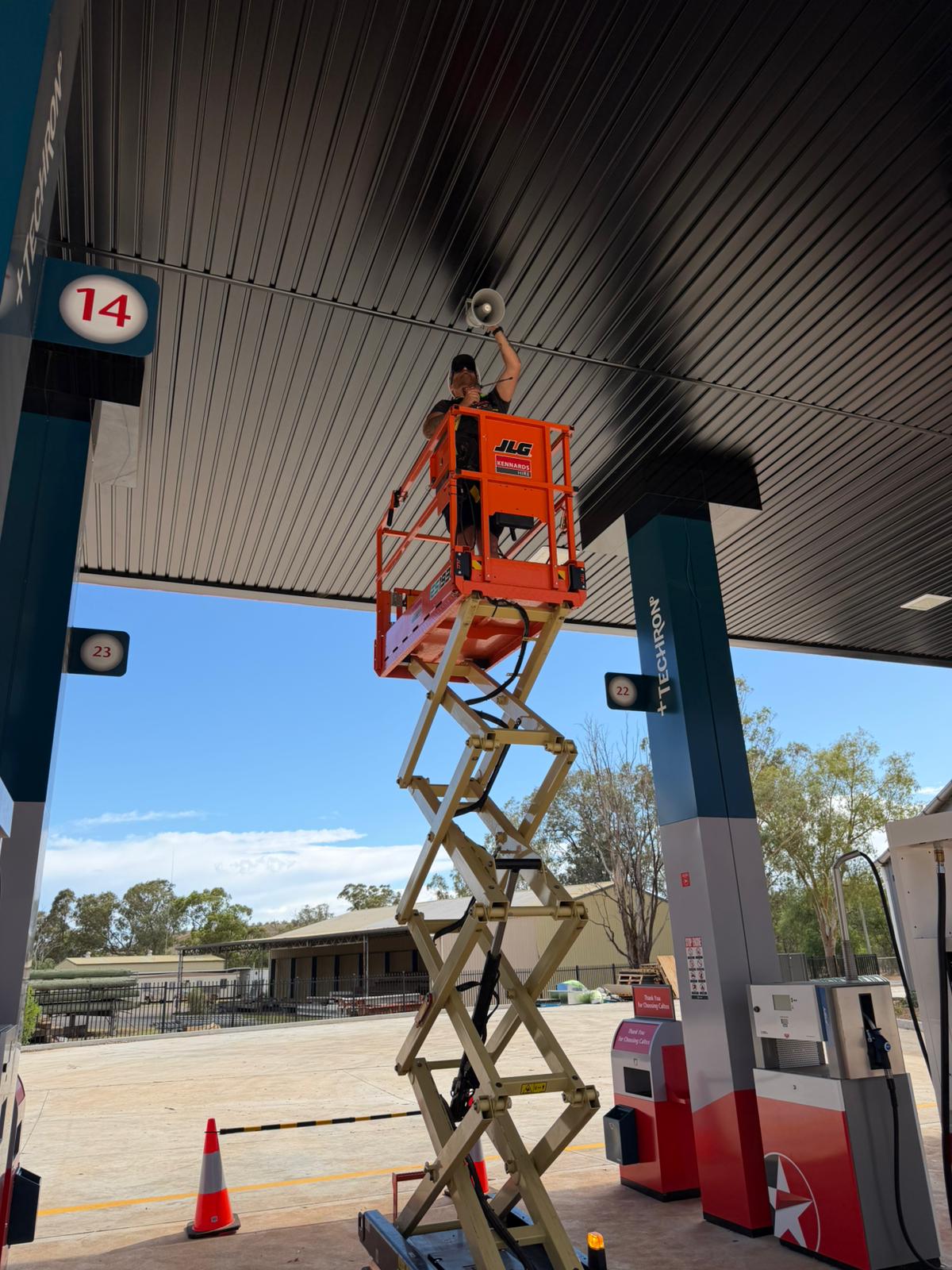CCTV camera on service station pump forecourt