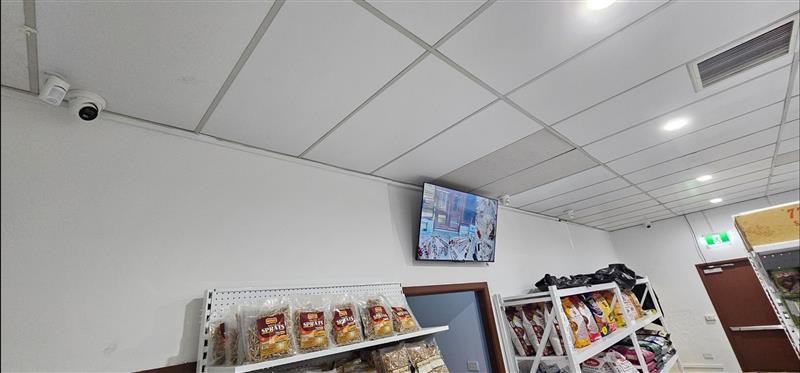 Dome CCTV camera installed in commercial retail store