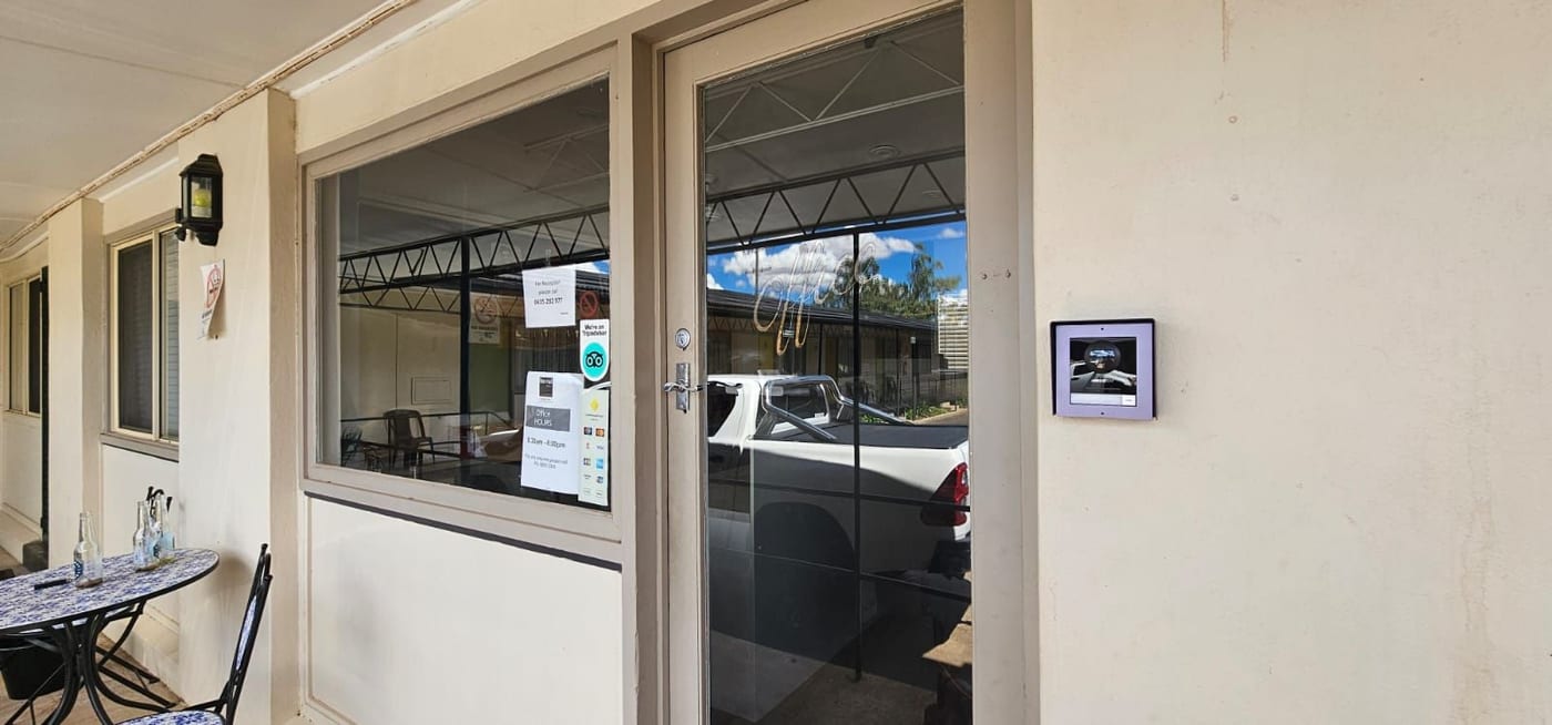 Video intercom installed at Ben Hall Motor Inn reception in Forbes