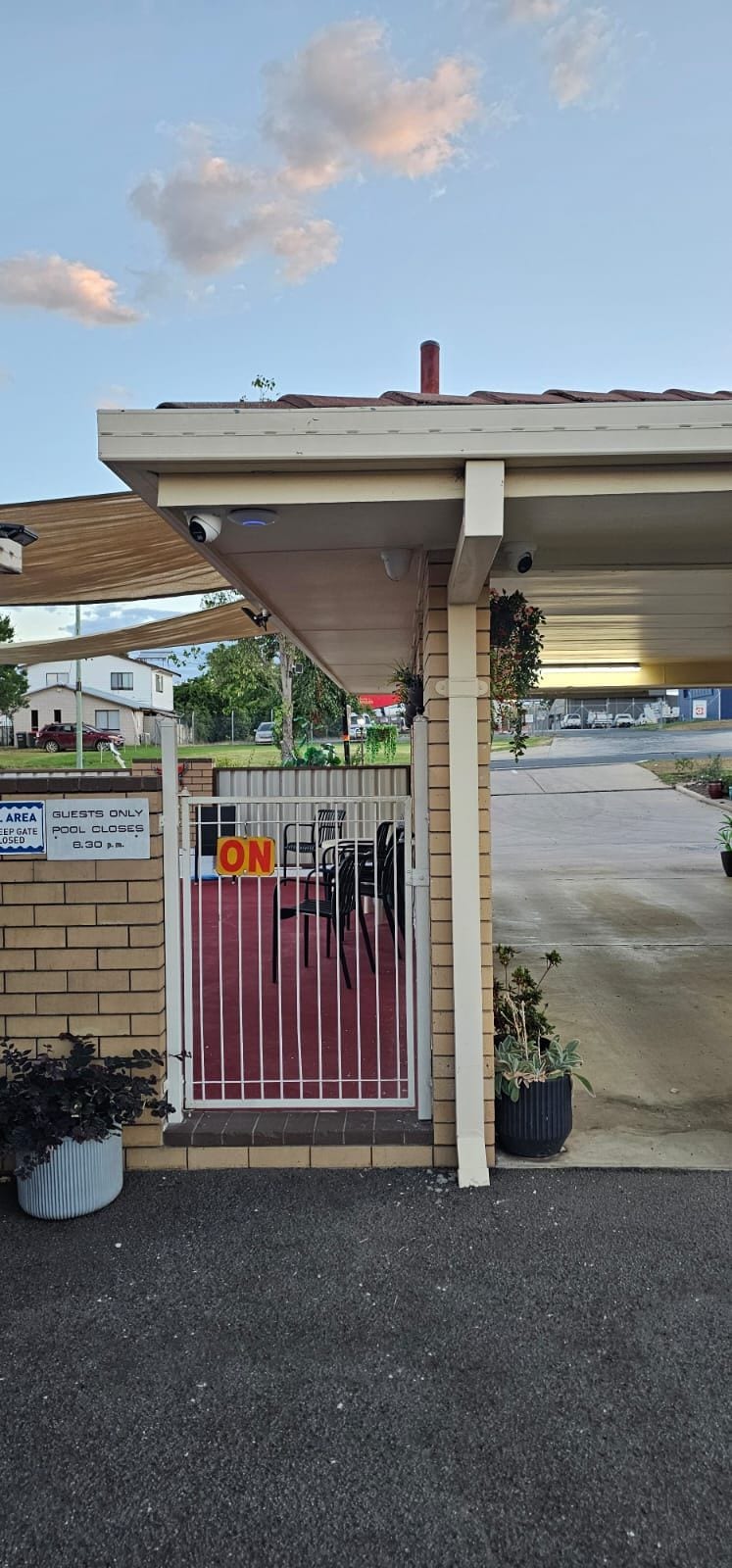 CCTV cameras covering the Top of the Town Motel entry area